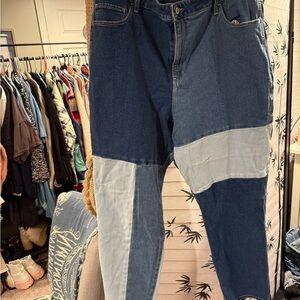 Hollister Dark and Light Blue  Jeans patchwork size 21L